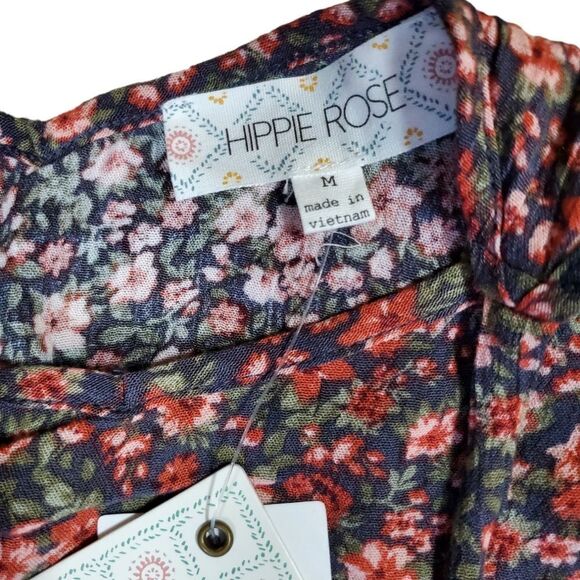NEW HIPPIE ROSE floral cold shoulder M - Picture 5 of 5
